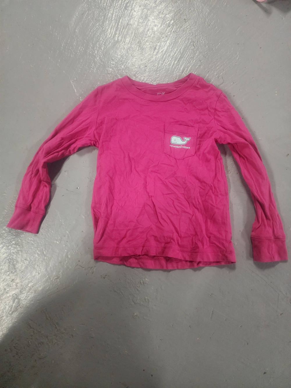 Vineyard Vines Kids Hot Pink Long-Sleeve Pocket Tee